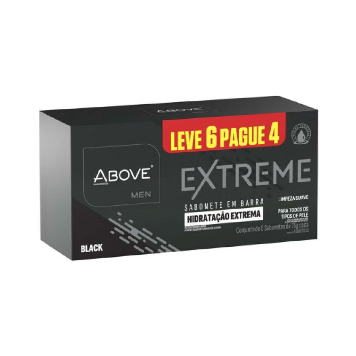 Sabonete Men Extreme Black Above 75g 6 Unidades