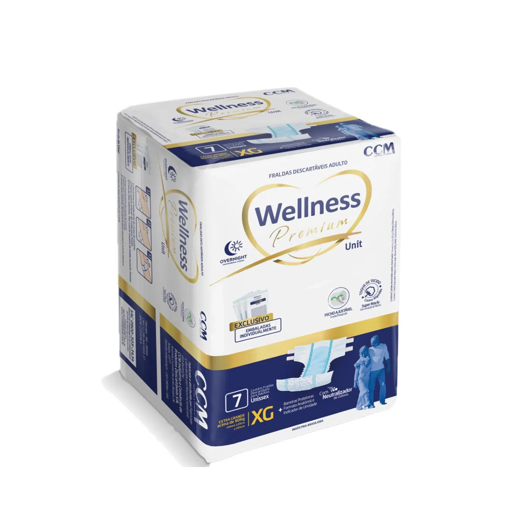Fralda Geriatrica Wellness Premium Unissex XG 7 Unidades