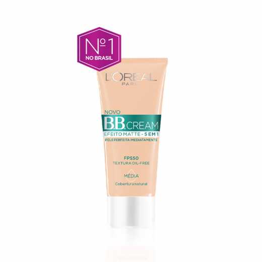 BB Cream L'Oreal 5 em 1 FPS50 Efeito Matte Cor Media 30Ml