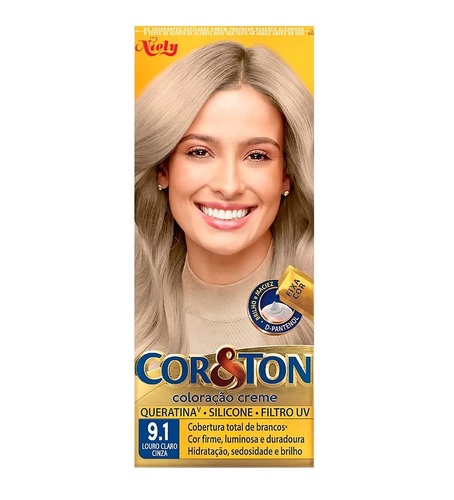 Tintura Cor & Ton n? 9.1 louro claro cinza