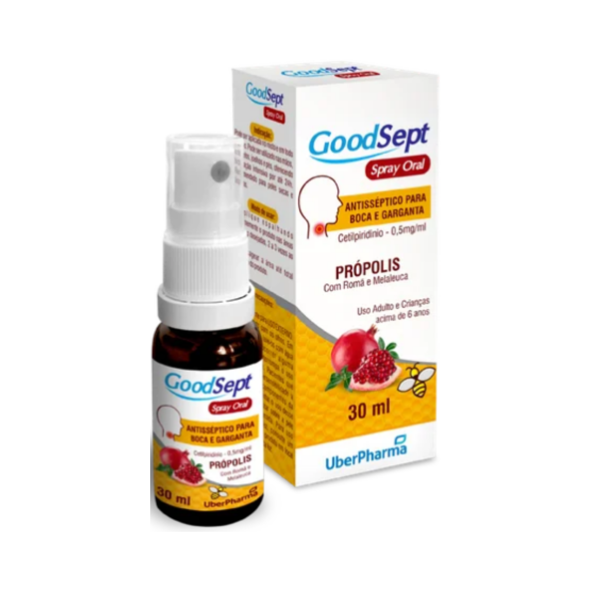 GoodSept Spray Antisséptico Bucal Própolis, Romã E Melaleuca Ube Pharma 30ml