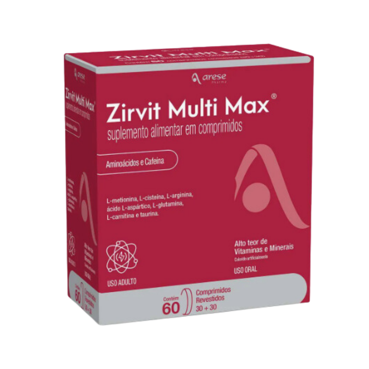 Polivitamínico Zirvit Multi Max Arese Pharma 60 Comprimidos