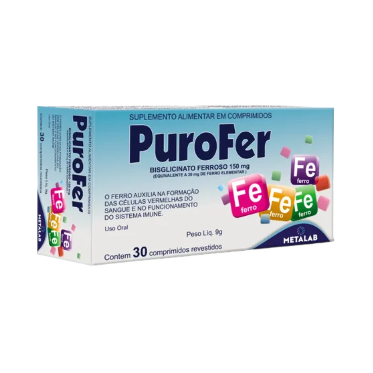 Suplemento Purofer Labnat 150mg 30 Comprimidos
