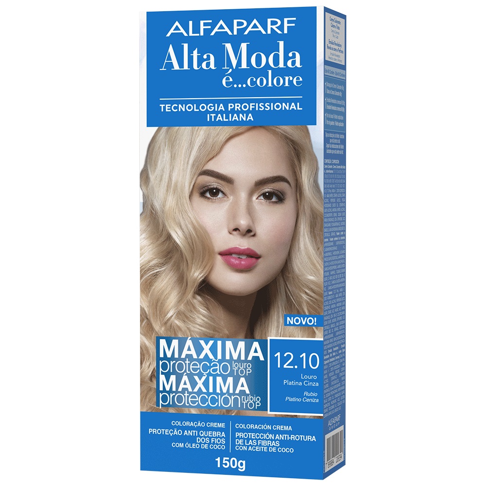Coloracao Alta Moda Alfaparf 12.10 Louro Platinado Cinza 150g