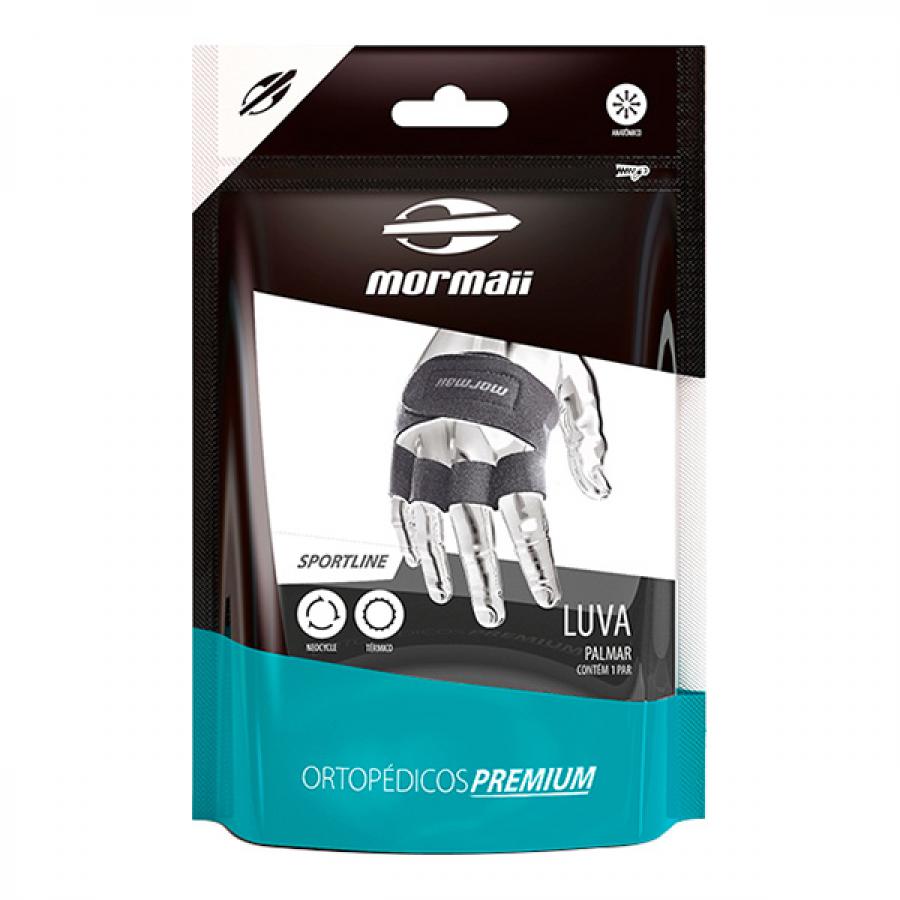 LUVA MORMAII SPORT NEO PALMAR M PRETO LISTRADA