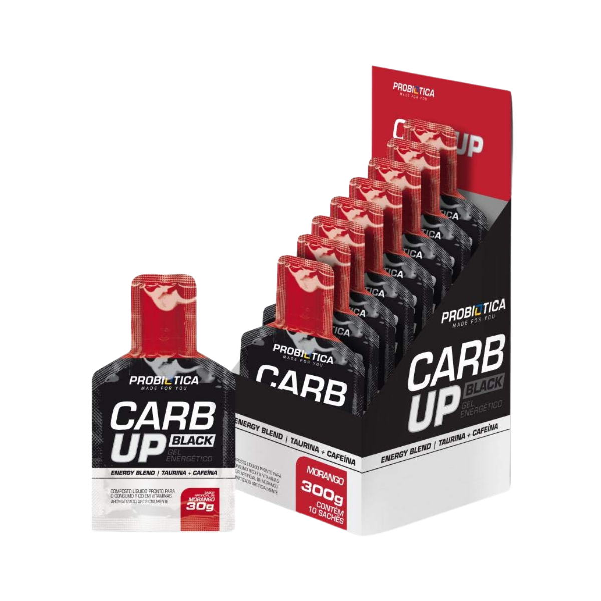 Carb Up Black Morango Probiotica 30g 10 Unidades