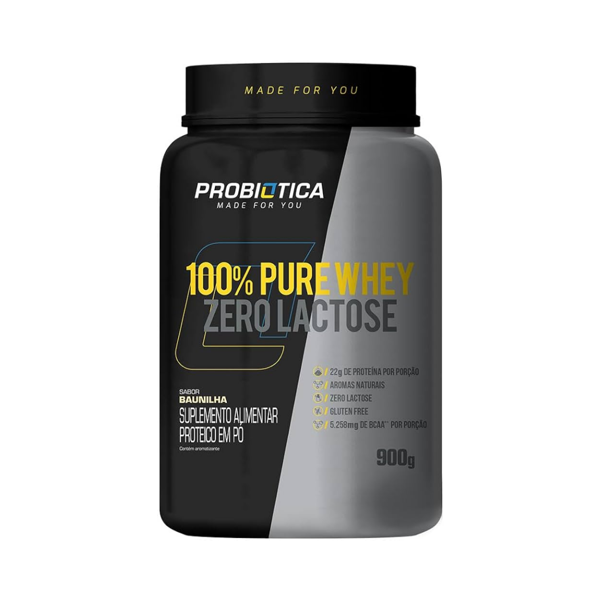 100% Pure Whey Zero Lactose Baunilha Probiotica Max Titanium 900g