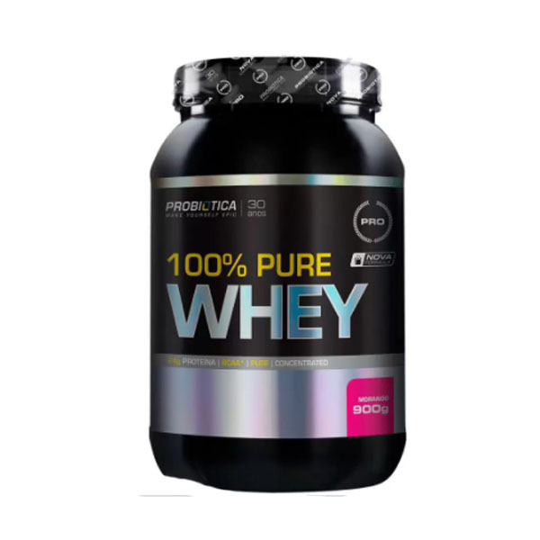 100% Pure Whey Zero Lactose Morango Probiotica Max Titanium 900g