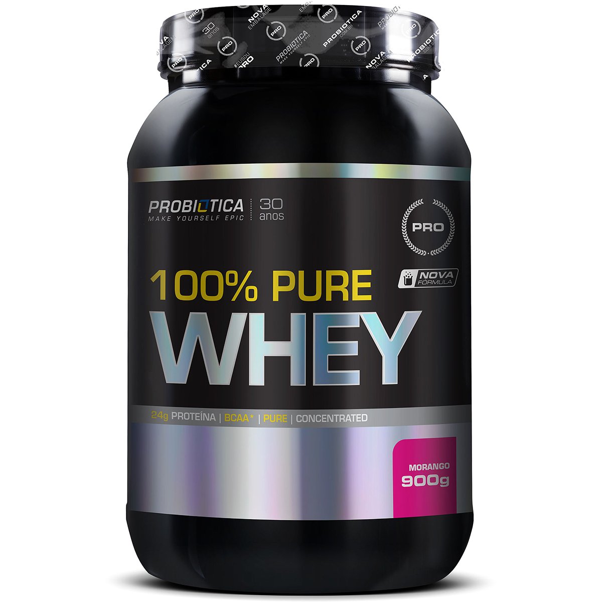 100% Whey Protein Refil Morango Max Titanium 900g