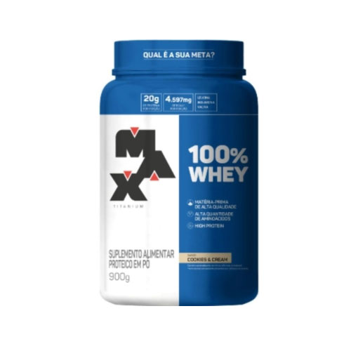 100% Whey Protein Cookies & Cream Max Titanium 900g