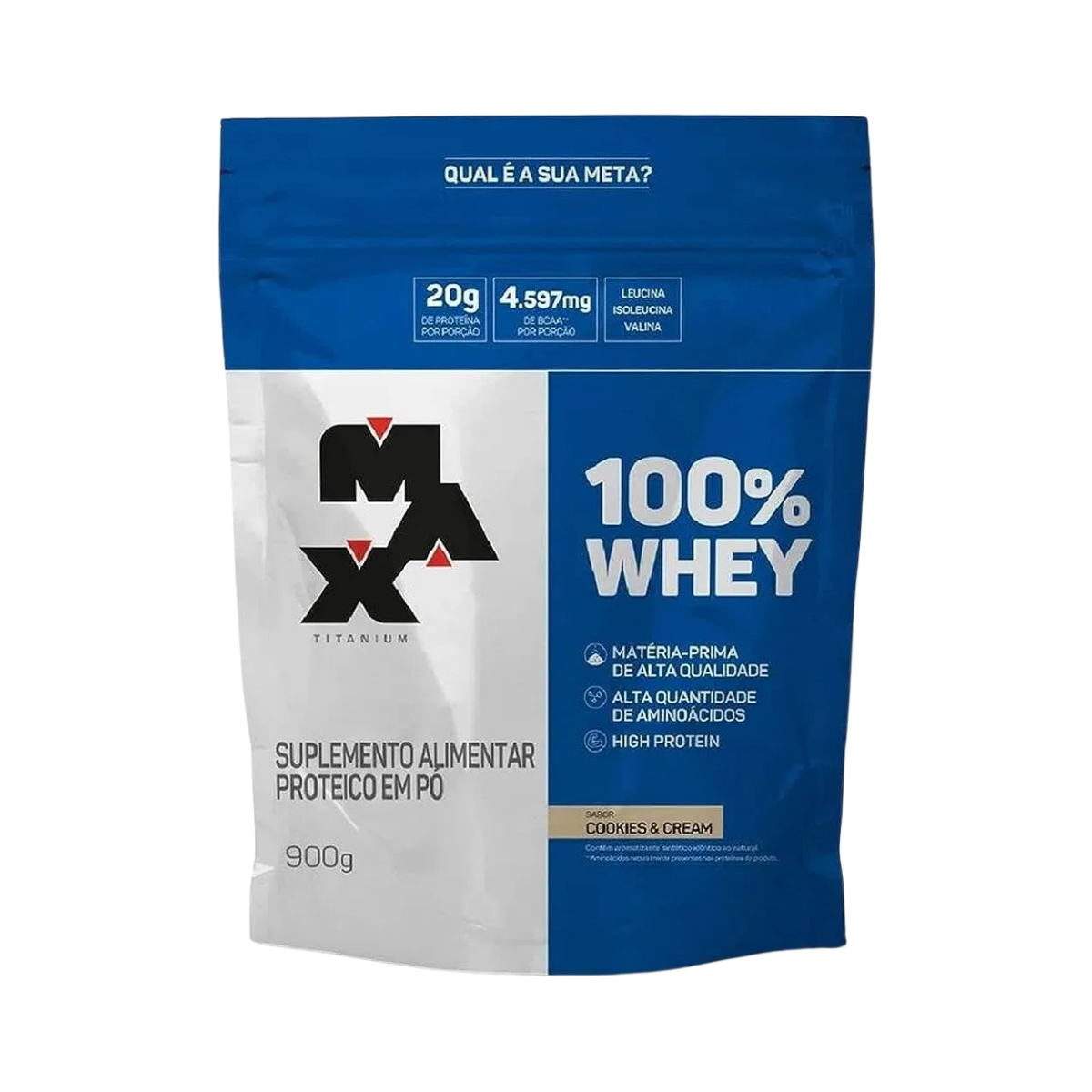 100% Whey Protein Refil Cookies & Cream Max Titanium 900g