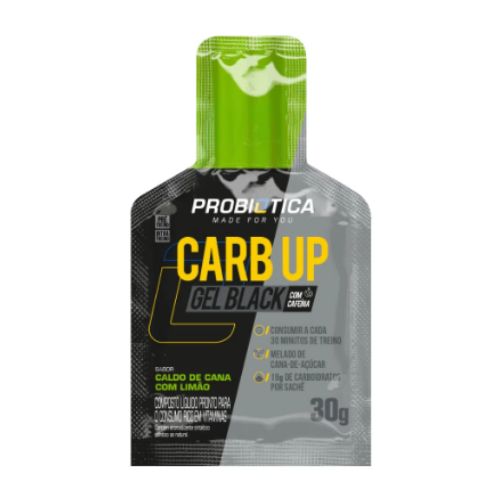 Carb Up Gel Black Caldo De Cana Com Limao Probiotica 30g 10 Unidades