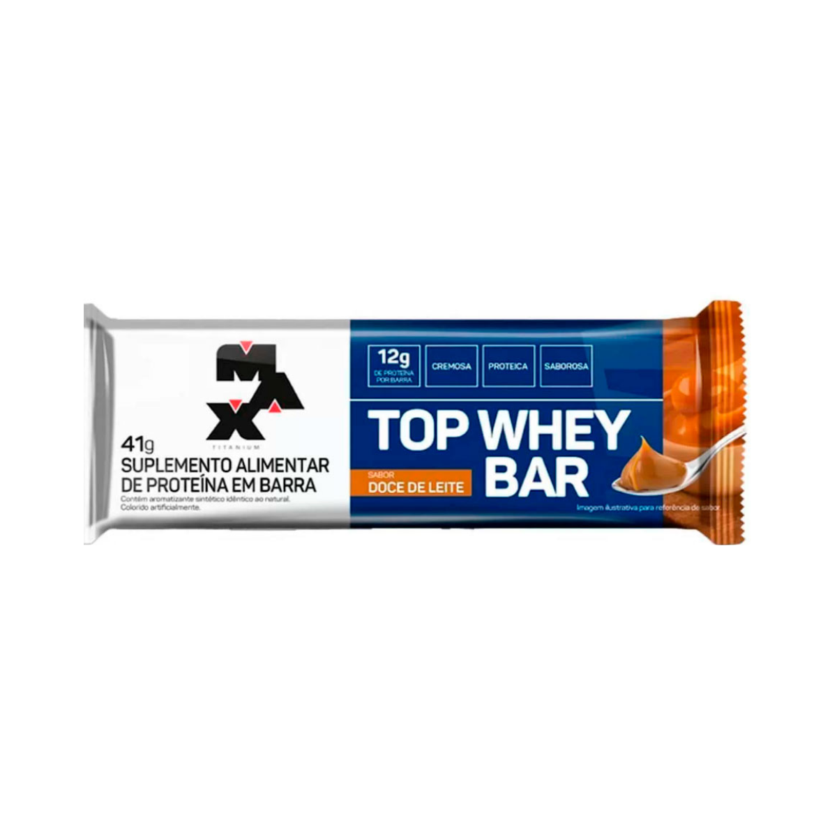Barra de Proteina Top Whey Bar Doce De Leite Max Titanium 41g