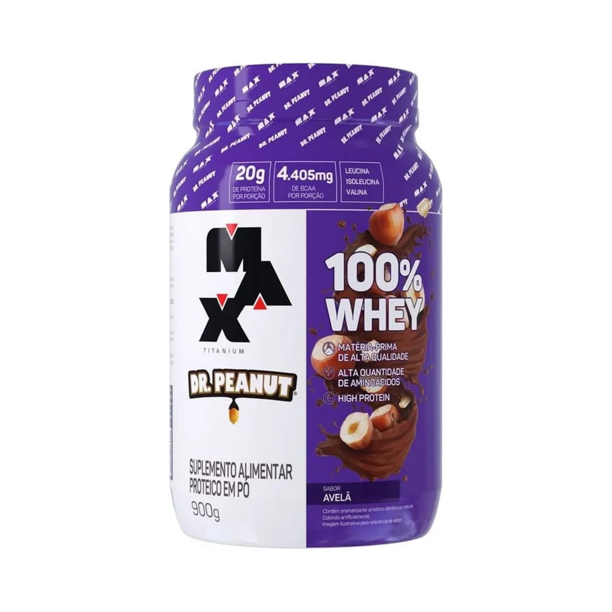 100% Whey Avelã Dr. Peanut Max Titanium 900g