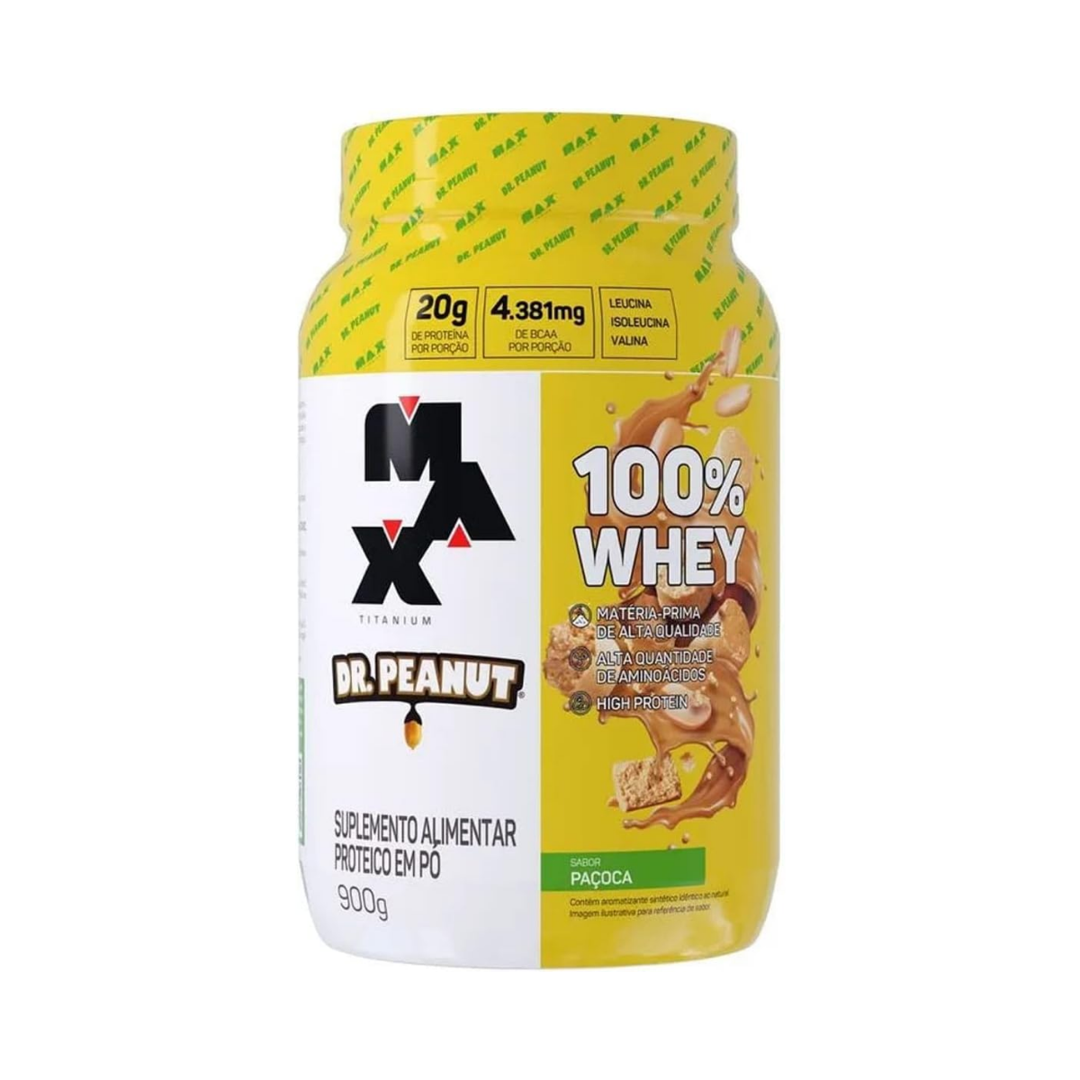 100% Whey Dr. Peanut Pacoca Max Titanium 900g