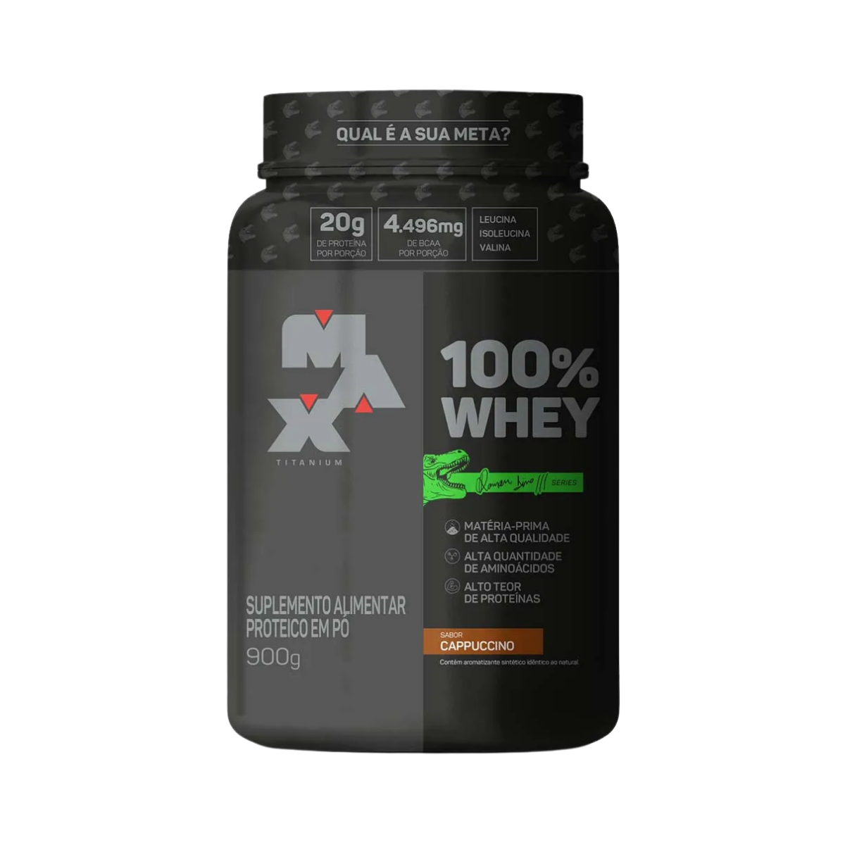 Whey 100% Dino Cappuccino Max Titanium 900g