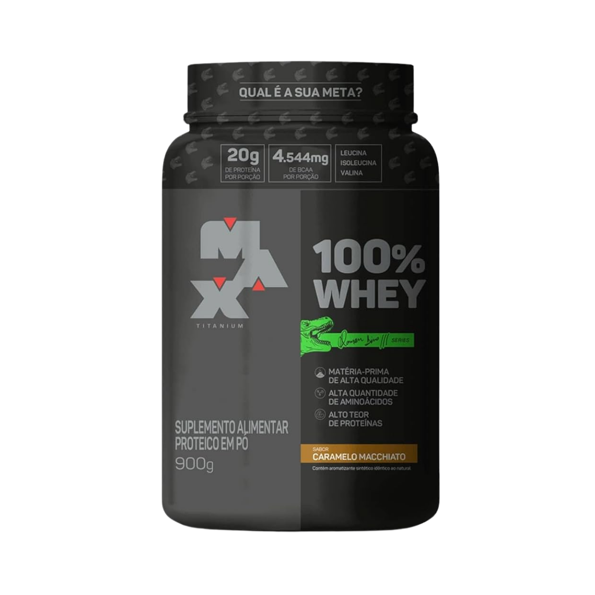 Whey 100% Dino Caramelo Macchiato Max Titanium 900g
