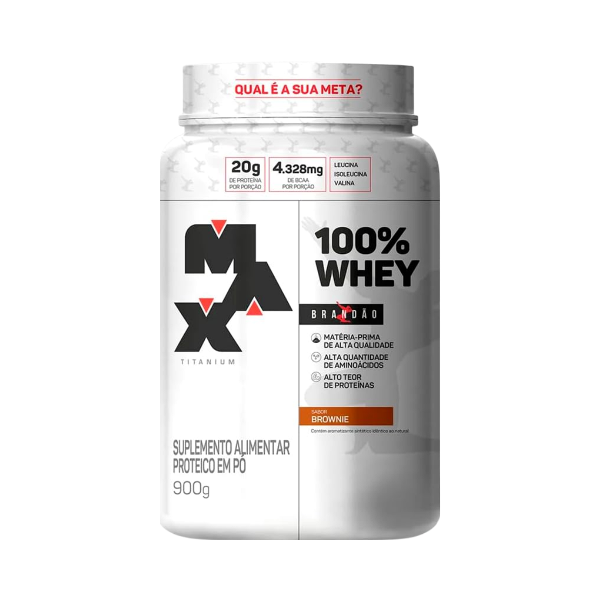 100% Whey Brandão Brownie Max Titanium 900g