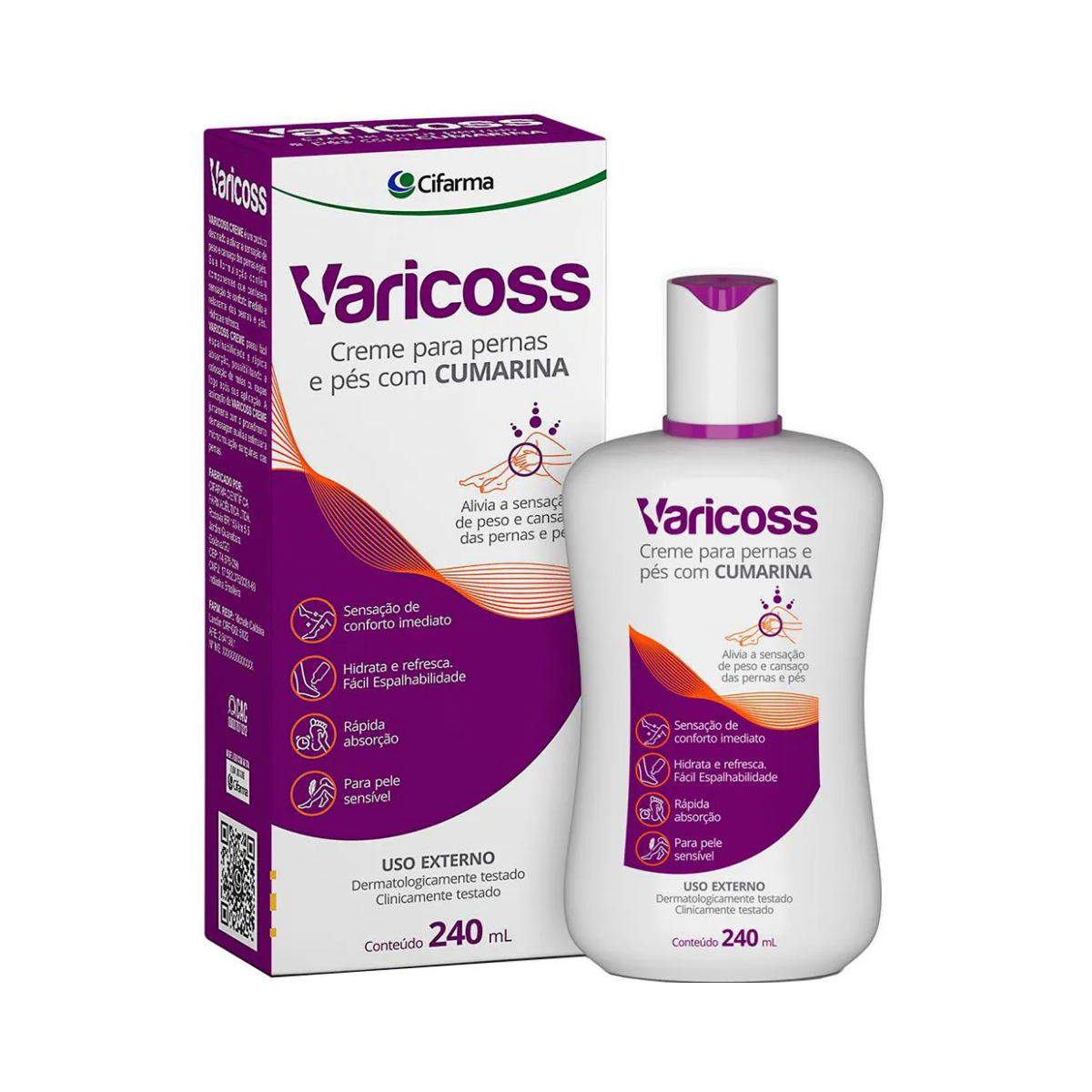 Creme Para Pernas E Pes Varicoss Cifarma 240ml
