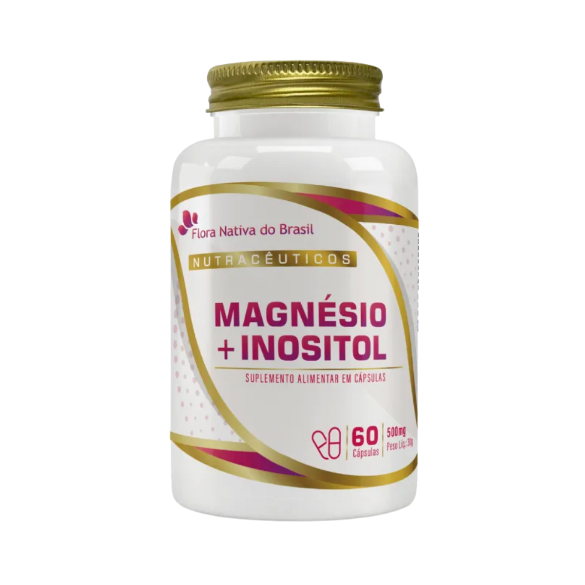 Magnésio + Mio Inositol Flora Nativa Do Brasil 500mg 60 Cápsulas