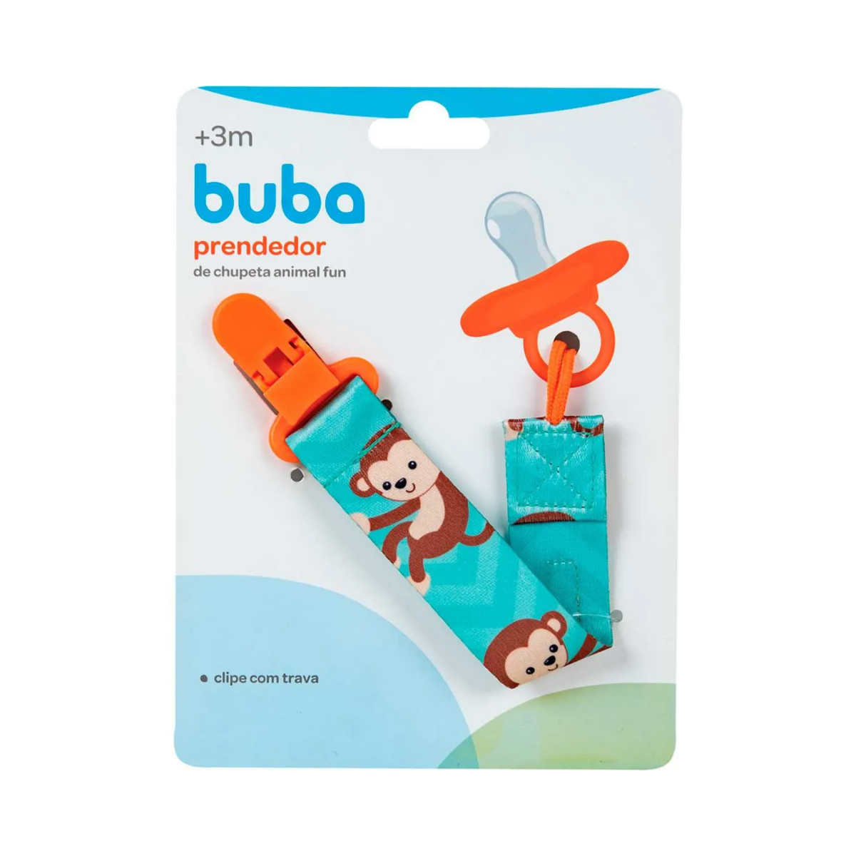 Prendedor De Chupeta Animal Fun Macaco Buba