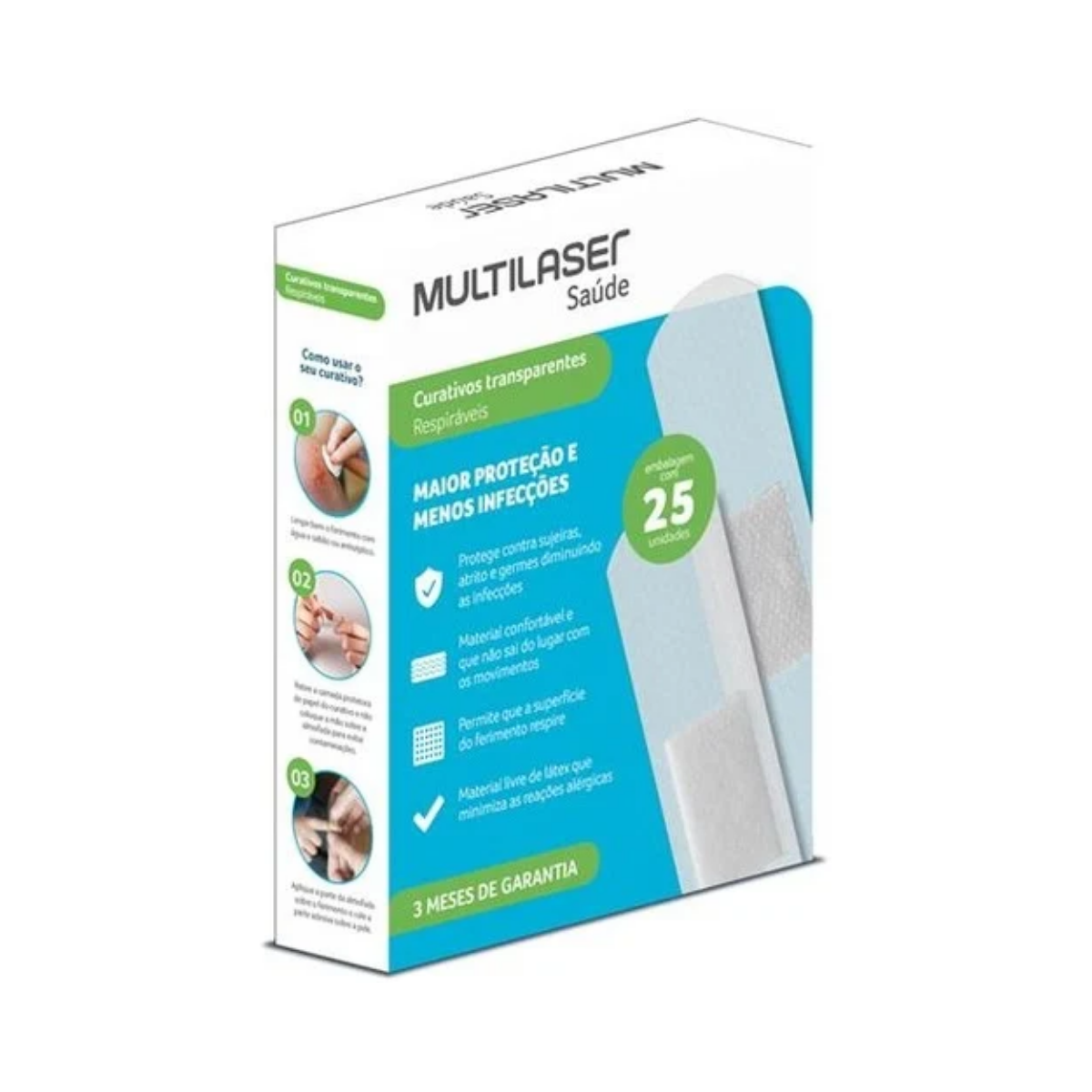Curativo Transparente Multilaser 25 Unidades