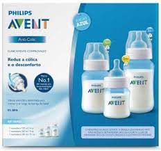 Kit Mamadeira Avent Anti-Colica 3 unidades Classic + Azul