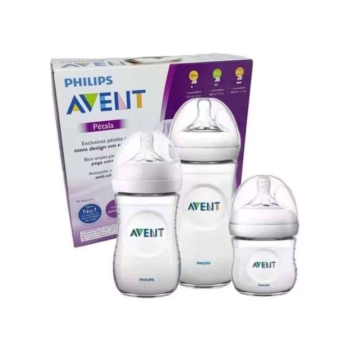Kit Mamadeiras Avent Petala Philips 3 Unidades
