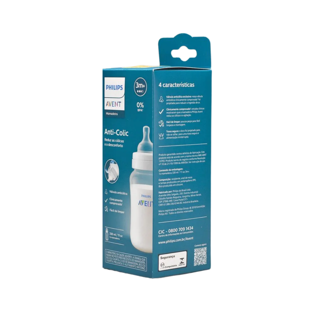 Mamadeira Clássica Anti-colic Transparente Philips Avent 330ml