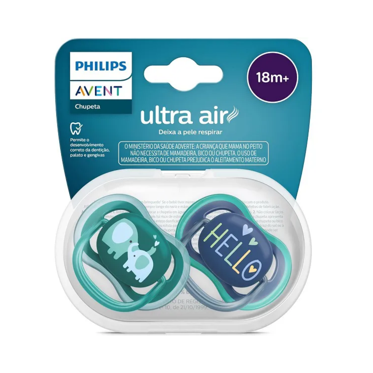 Chupeta Ultra Air 18 meses+ Azul E Verde Philips Avent